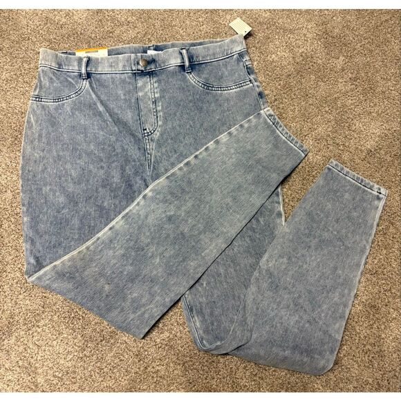 Time and Tru Stretch denim jeans pull-on jeggings size large - Picture 8 of 9